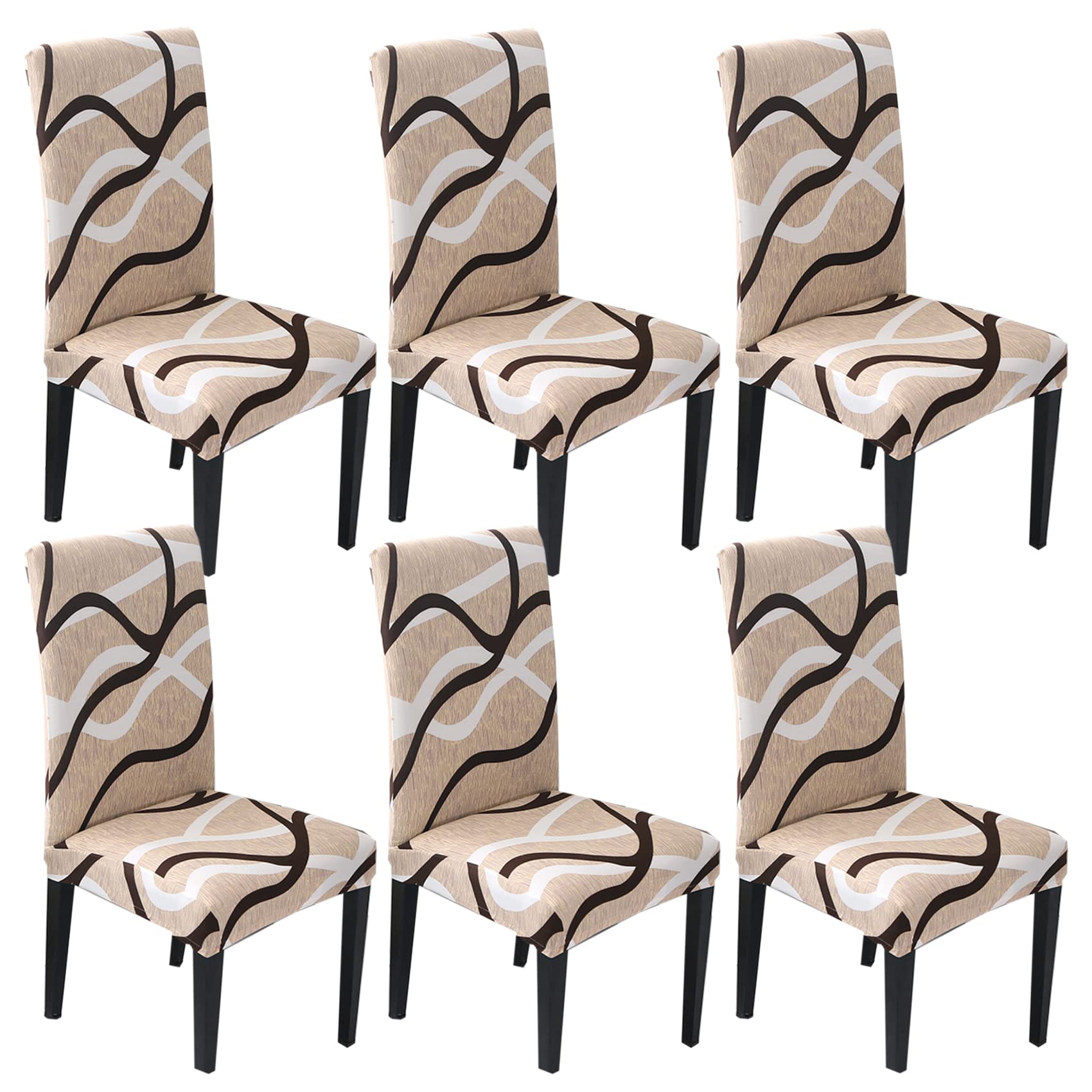 HZDHCLH Chair Covers for Dining Room 6 Pack