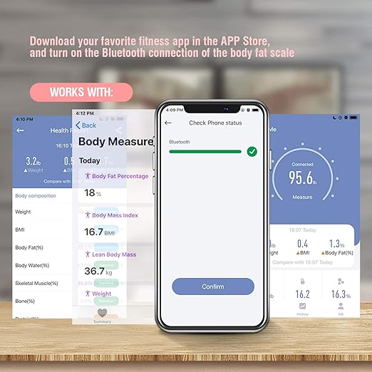 Báscula Digital Uten con Bluetooth para Peso Corporal y Composición miniatura 5