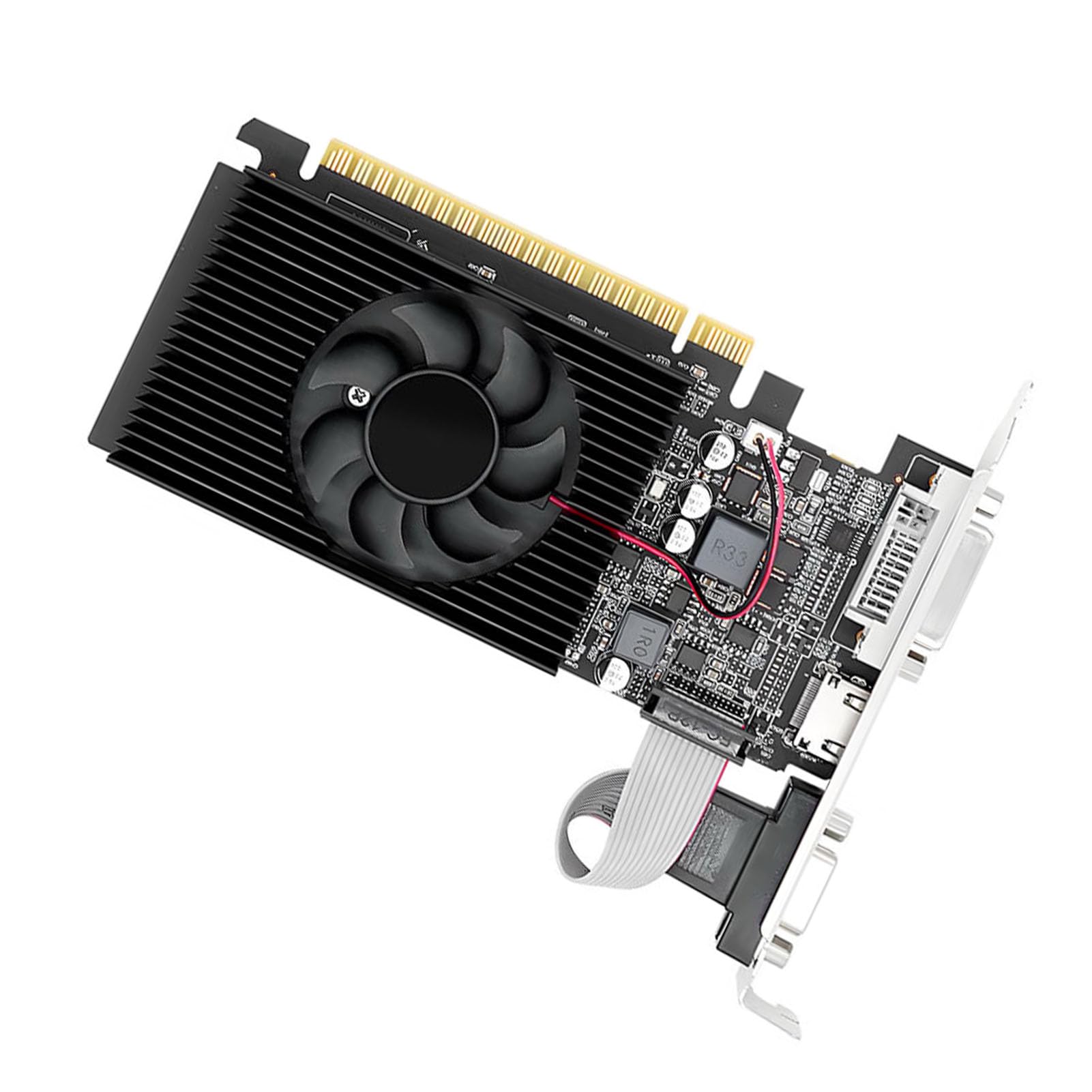 Generic Niskoprofilowa Karta Graficzna 4 GB DDR3 128-bitowa Karta Graficzna HD Interfejs Multimedialny dla Systemów 7, 8, 10 — Doskonała Pod Kątem Niskiego Zużycia Energii i Wysokiej Wydajności