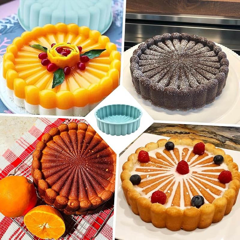 EXIN DEHCEN Szilikon Sütőforma 20 cm - Kerek Tortaforma Többrétegű Tortákhoz, Sajttortához, Szivárványtortához, Mosogatógépben Mosható
AI: