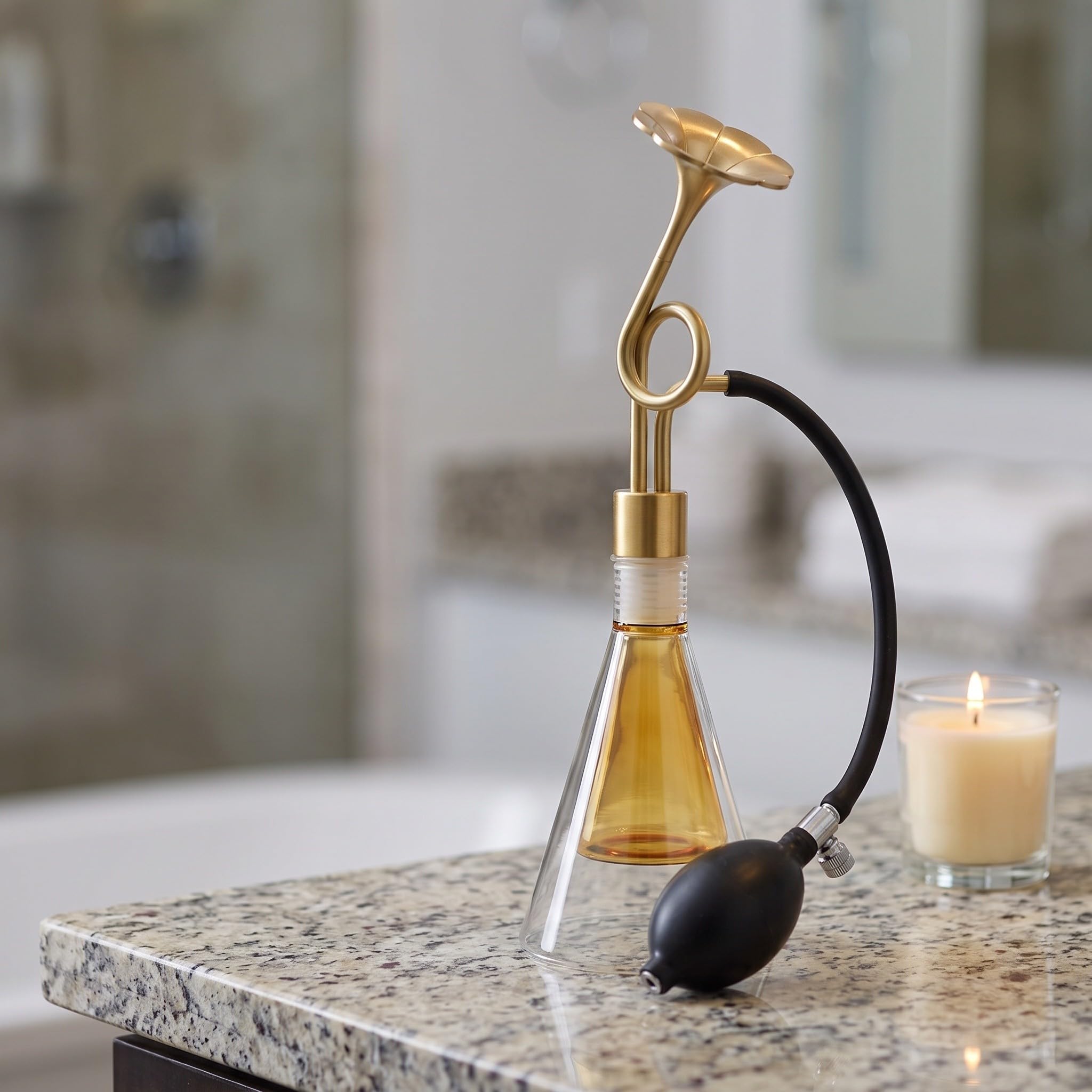 YARNOW Frascos de vidrio para de - Tarro vacío de latón para degustar fragancias - Frasco para de perfumes y aceites esenciales para aromaterapia en spas - Dispositivo difusor de aromas