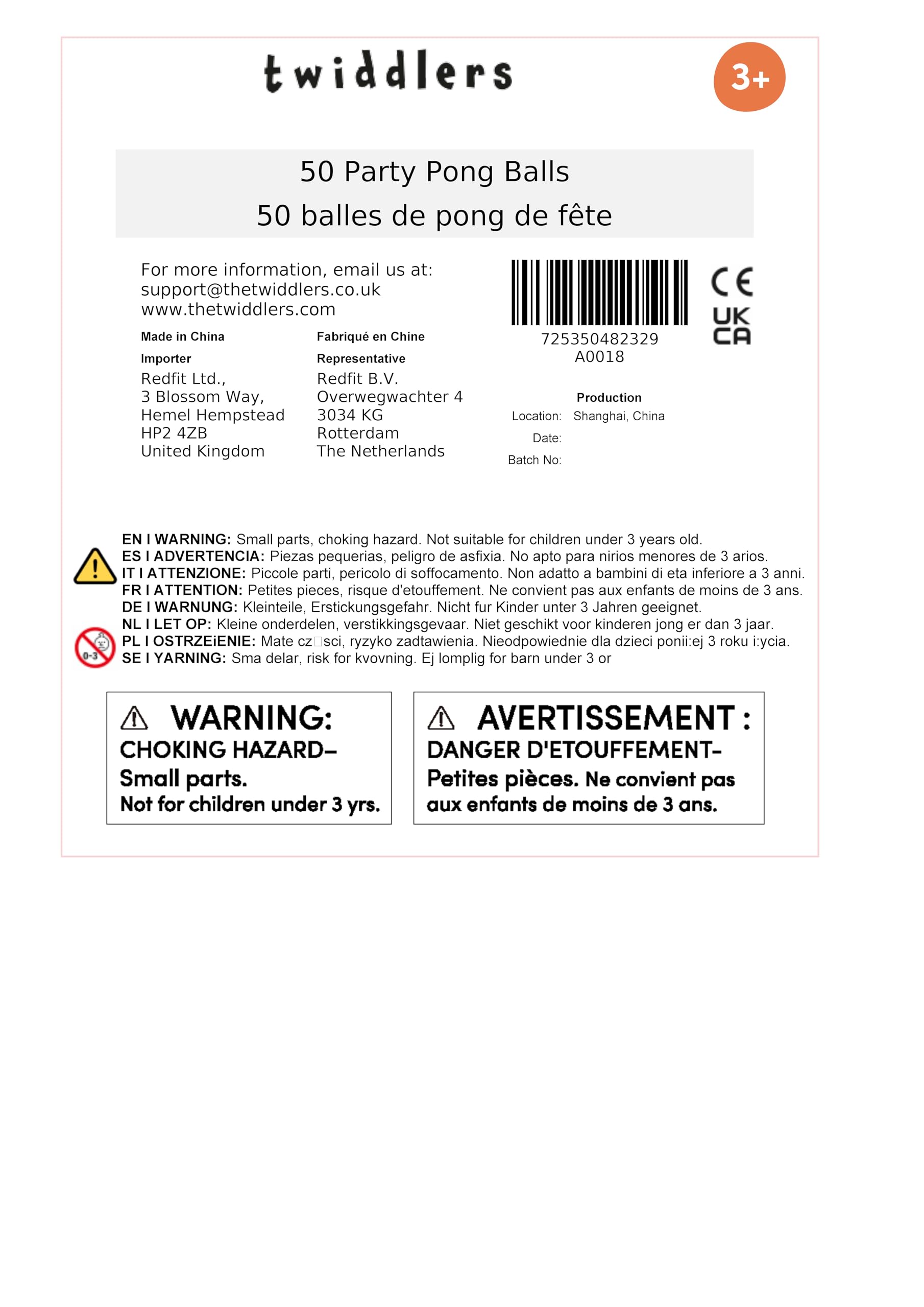 THE TWIDDLERS - 50 Pelotas de Tenis de Mesa Ping Pong - Pelotas Ideales para el Juego de la Cerveza Pong, Manualidades, Fiestas Juegos de Navidad
