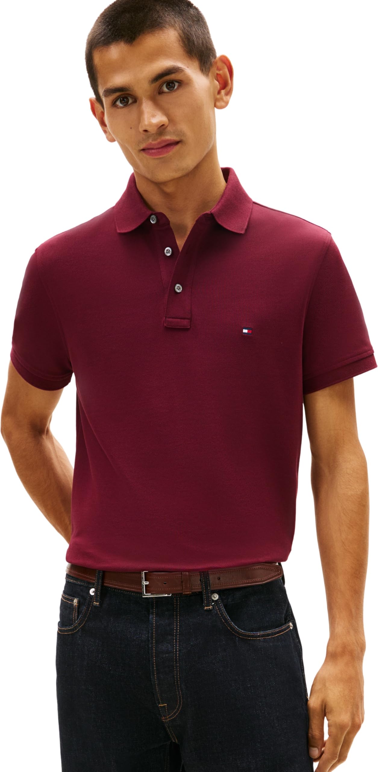 Tommy Hilfiger Men 1985 Slim Polo MW0MW17771 S/S Polo, Purple, M