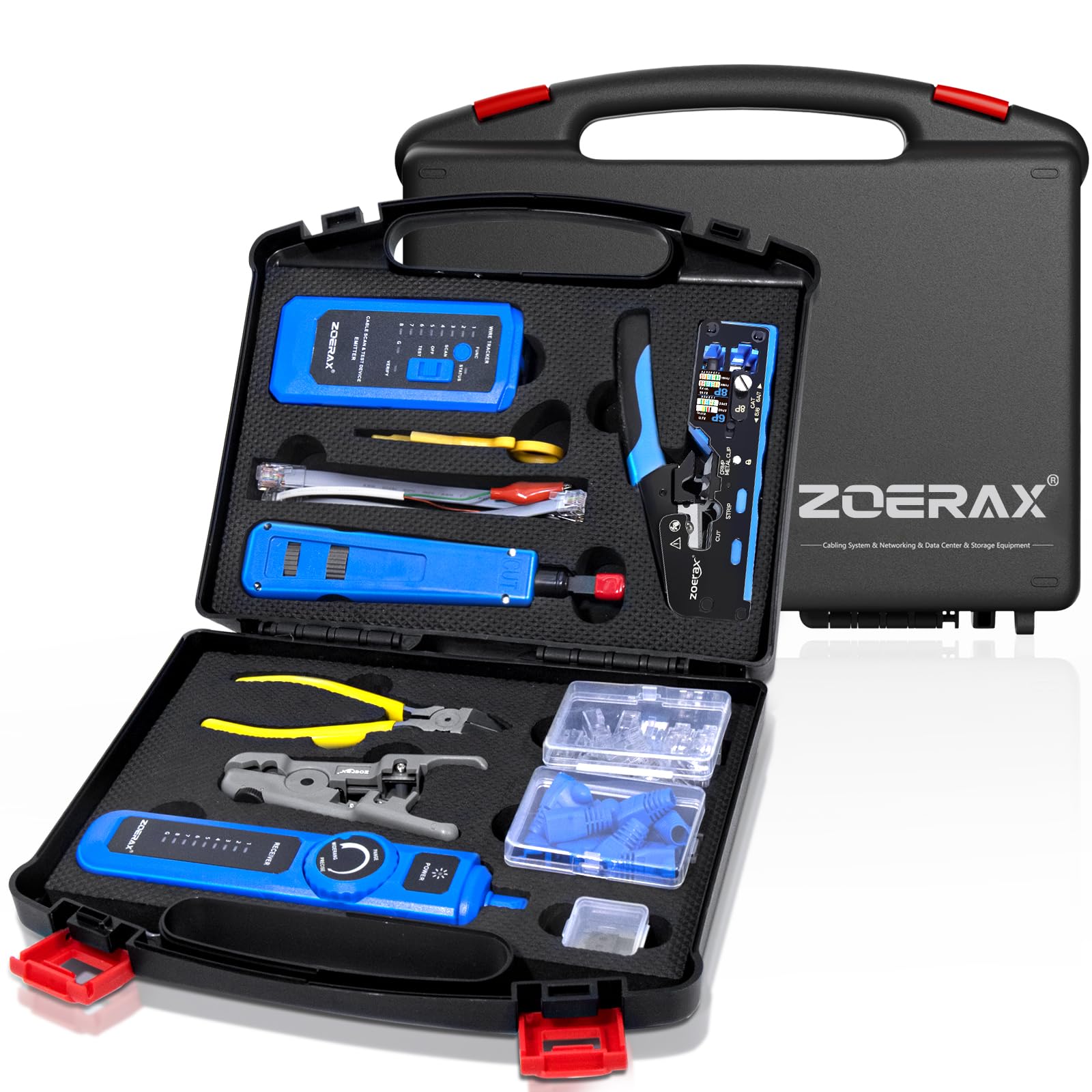 Professional Network Tool Kit, ZOERAX 14 in 1 - RJ45 Crimp Tool
