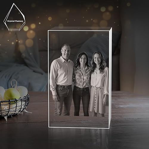 Miniatura 2 de 3D Crystal Photo, Personalized Gifts for Women Wife Mom Dad Husband Grandma Grandpa, Custom Gift With Your Own Photo, Custom Glass 3D Laser Etched