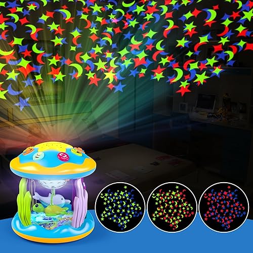 Miniatura 4 de Juguetes para Bebés de 6 a 12 Meses, Proyector Giratorio Musical 4 en 1, Juguetes Infantiles Iluminados para la Hora Boca Abajo de 6-9 12-18 Meses,