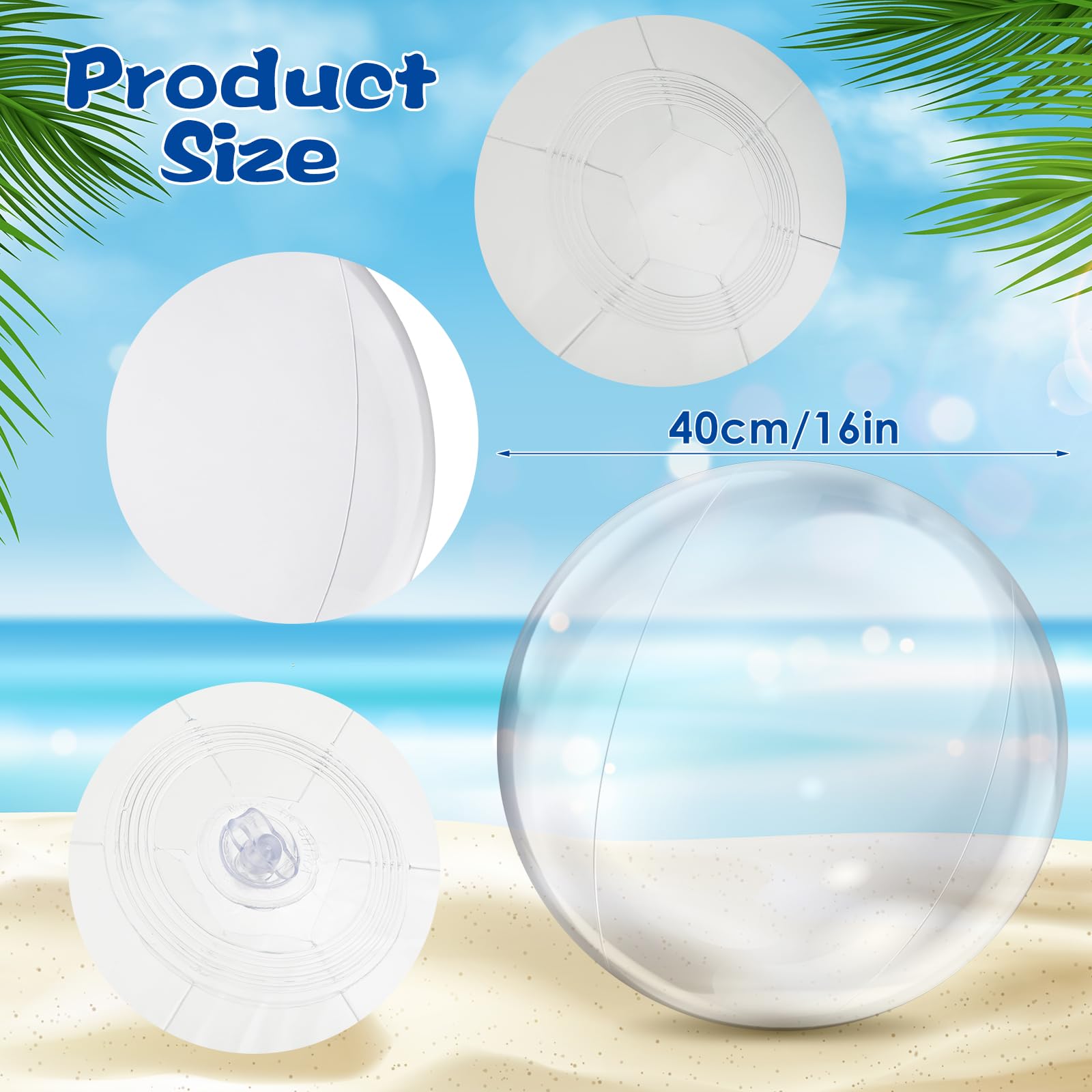 CLIUNT 2x Wasserblasenball 120cm - Transparenter Bubble Ball Für Garten & Strand