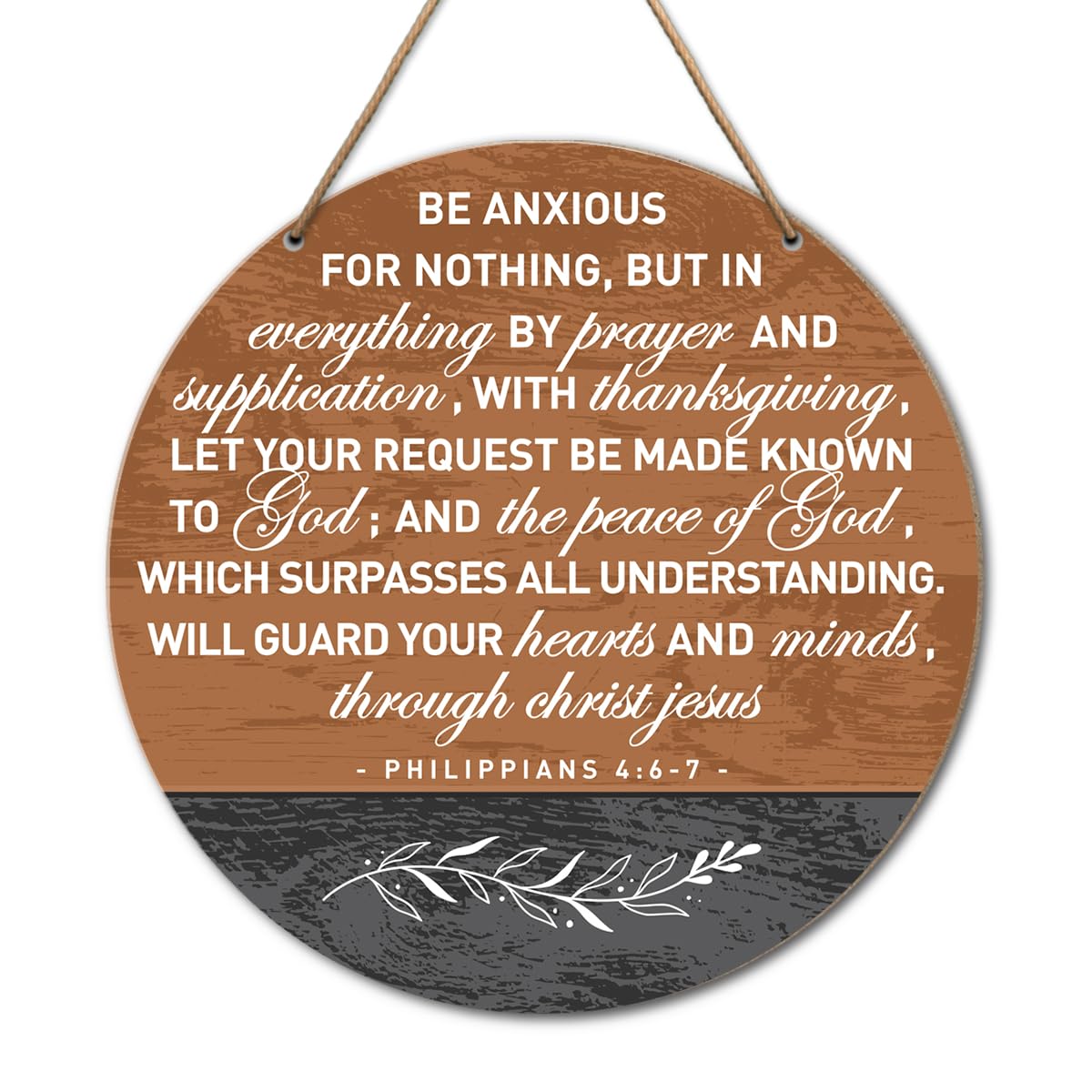 Christian Home Wall Decor, Farmhouse Christian Bible Verses Wooden Hanging Sign Decor Wall Art, Christian Religious Decoration for Home Office, Christian Gifts for Women Men, Through Christ Jesus