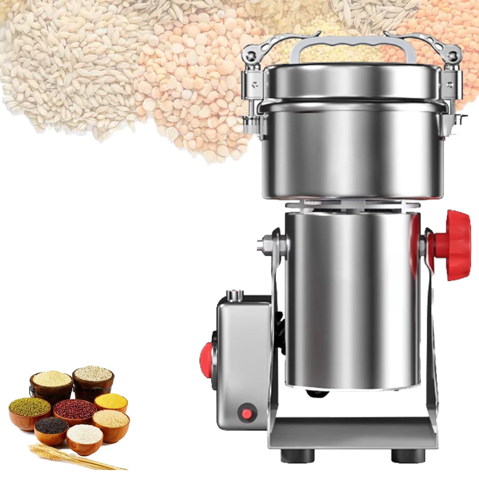 Molinillo de Granos eléctrico, Molinillo de café, con protección contra sobrecarga, Temporizador de 5 Minutos, Molinillo para Especias secas, Hierbas, Frutos Secos y café, 430-1000 g
