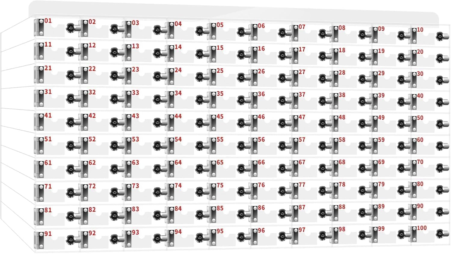 100 Slots Phone Locker - Clear Acrylic Storage Cabinet, Wall-Mounted or Floor-Standing Organizer for Office, Classroom, Gym - Secure, Convenient Cell Phone Storage Solution