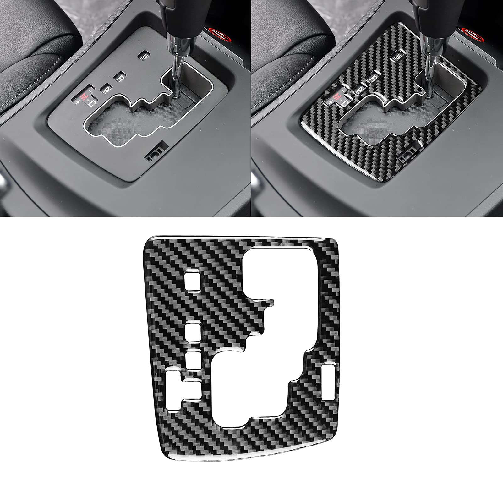 Carbon Fiber Car Accessories Interior Sticker Compatible With Mazda 3 Axela 2010-2013 Mazdaspeed 3 Gear-Shift Cover Gear-box Panel Shifter Surround Black