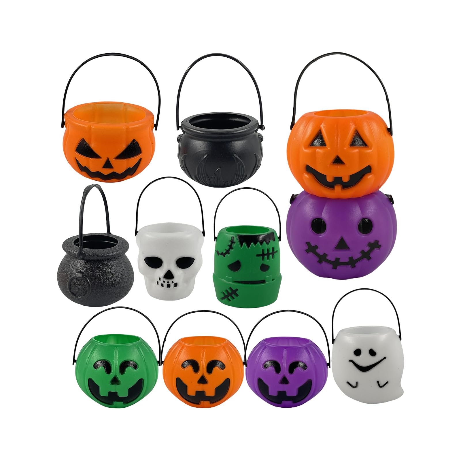 carotoe Halloween Vegetable Necromancer Bucket Polystyrene Storage Can for Desk Decoration Environmentalist Materials Halloween Witch Bucket