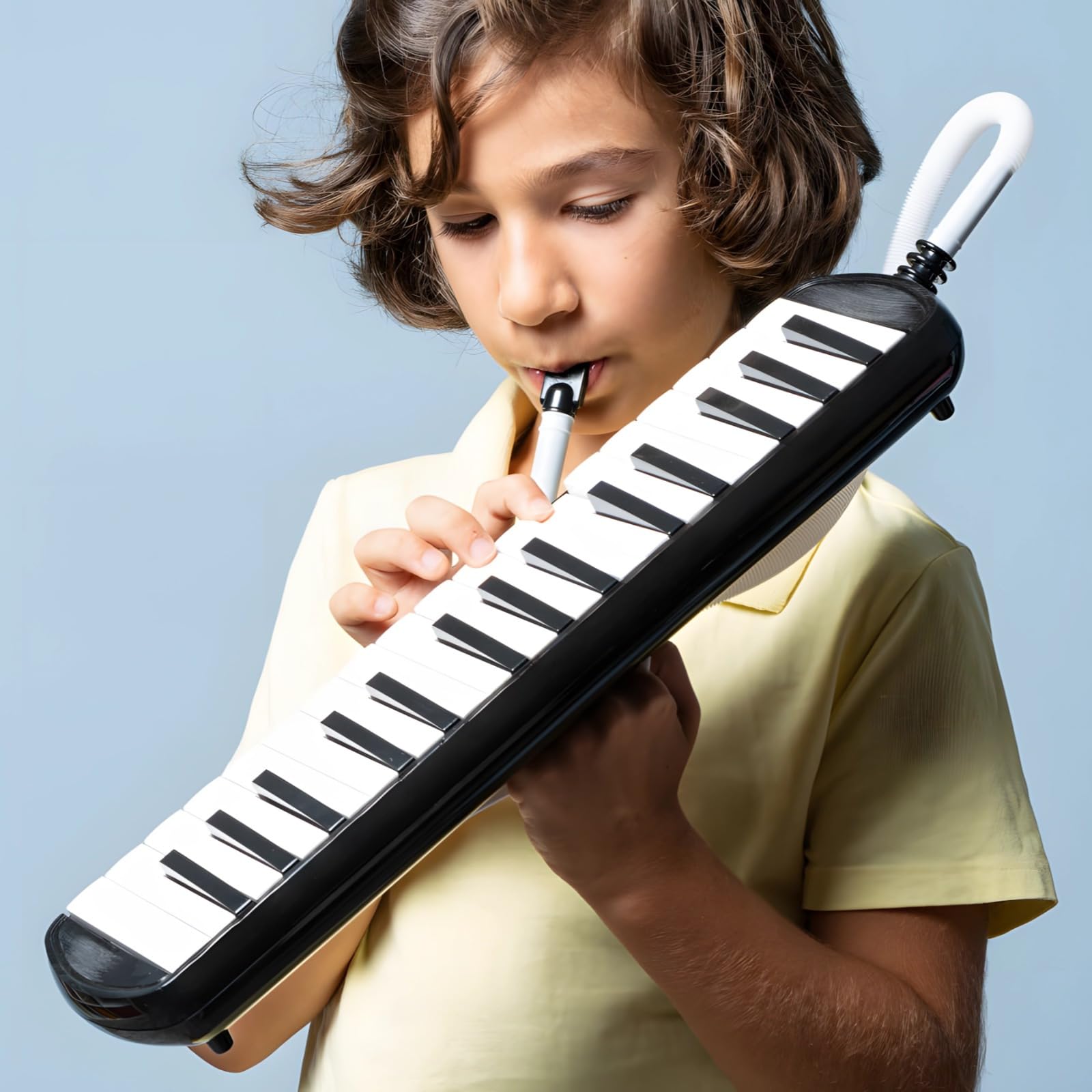 Tastiera melodica nera a 32 tasti con borsa per il trasporto, pianoforte ad aria per principianti, amanti della musica e studenti