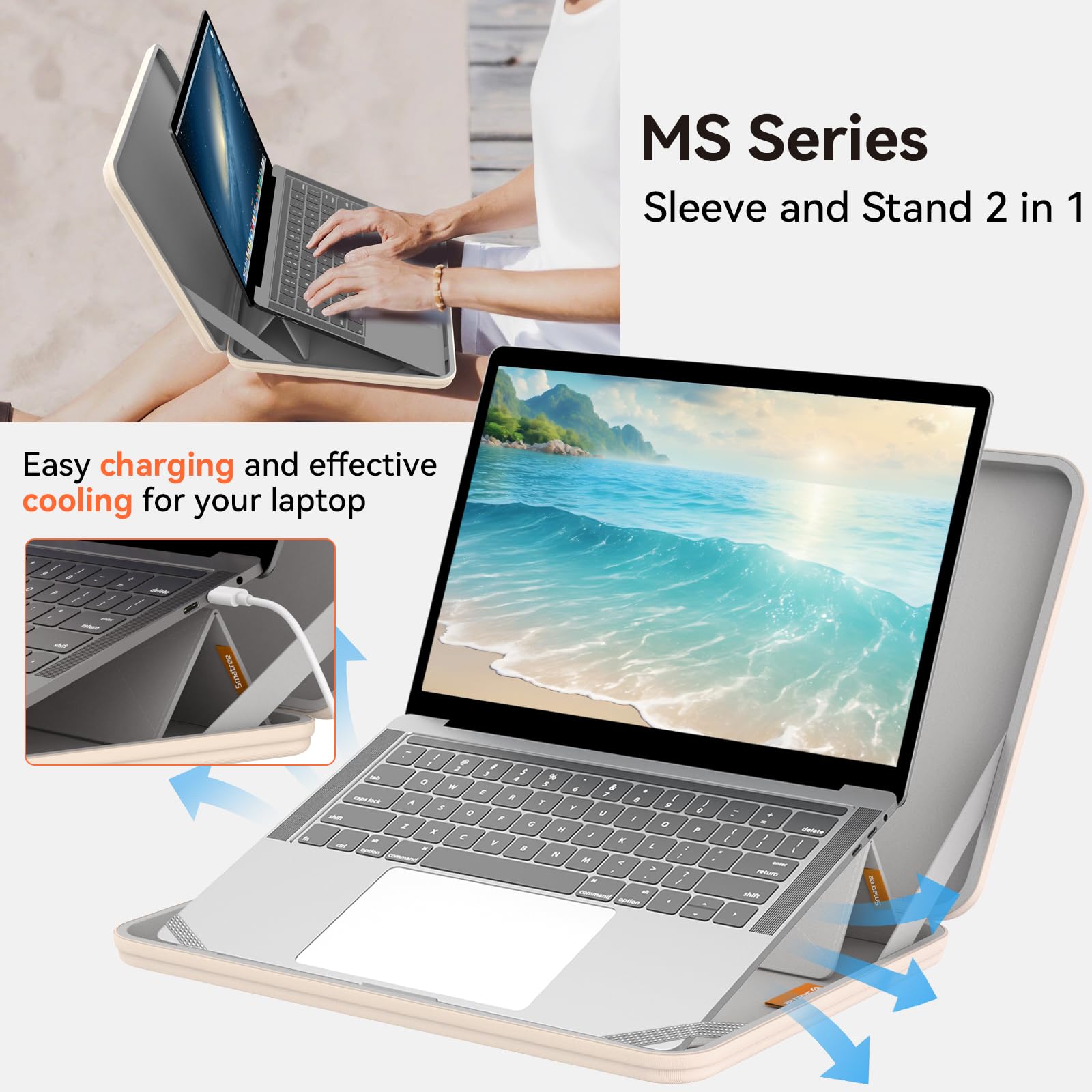 Smatree MS26TW Twardy pokrowiec ochronny na laptopa 33.0 cm, kompatybilny z Apple MacBook Neo A18 Pro A3404, Lenovo ThinkPad X1 Nano Gen 3/Thinkbook 13x Gen 4, do Microsoft Surface Laptop 2025, biały