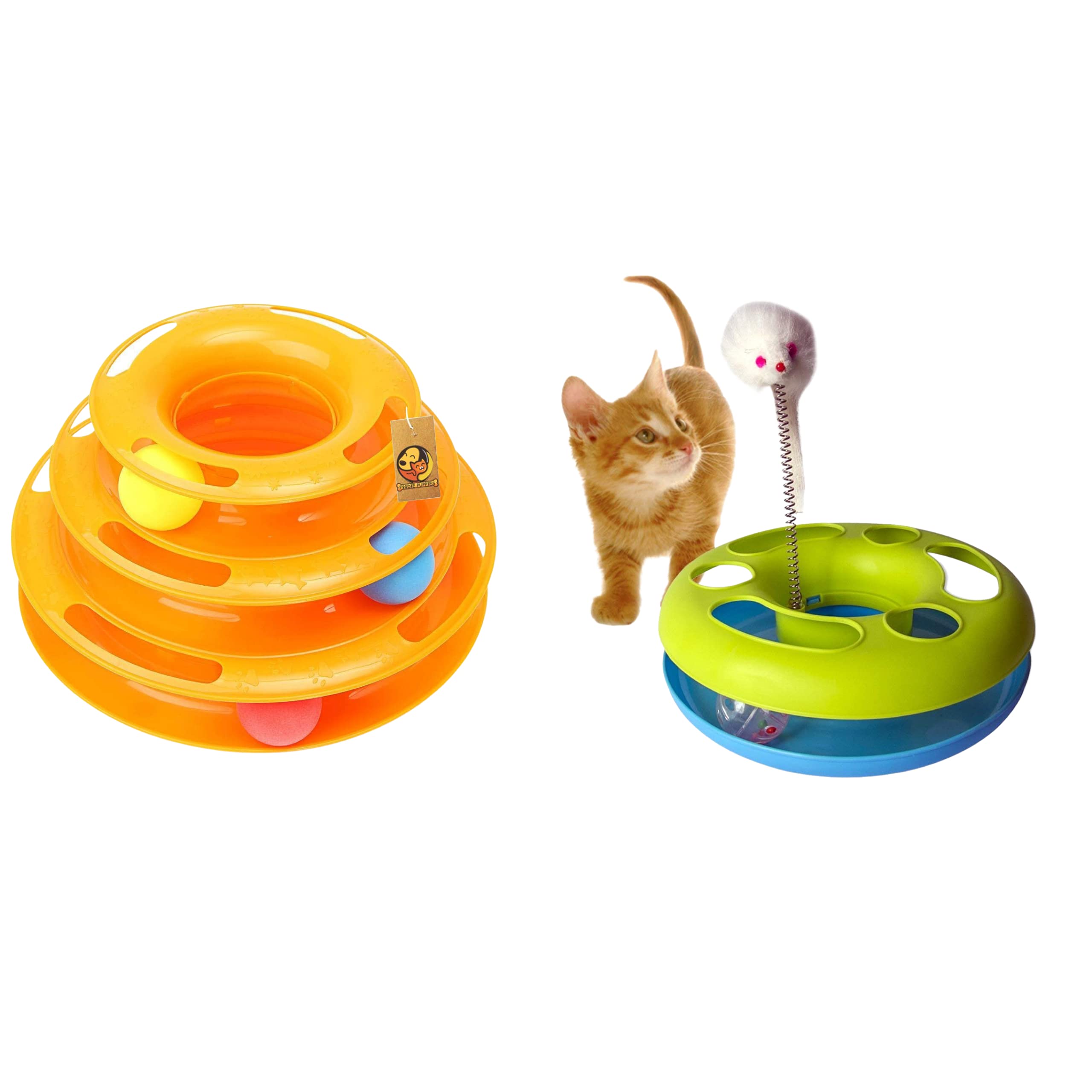 Foodie Puppies Combo of Interactive (3 Layer Toy and Happy Kitten Circle) Pet Game Entertainment Suitable for Cats and Kittens (Available in a Different Color) (B09FY8DJBT) Amazon Price History, Amazon Price Tracker