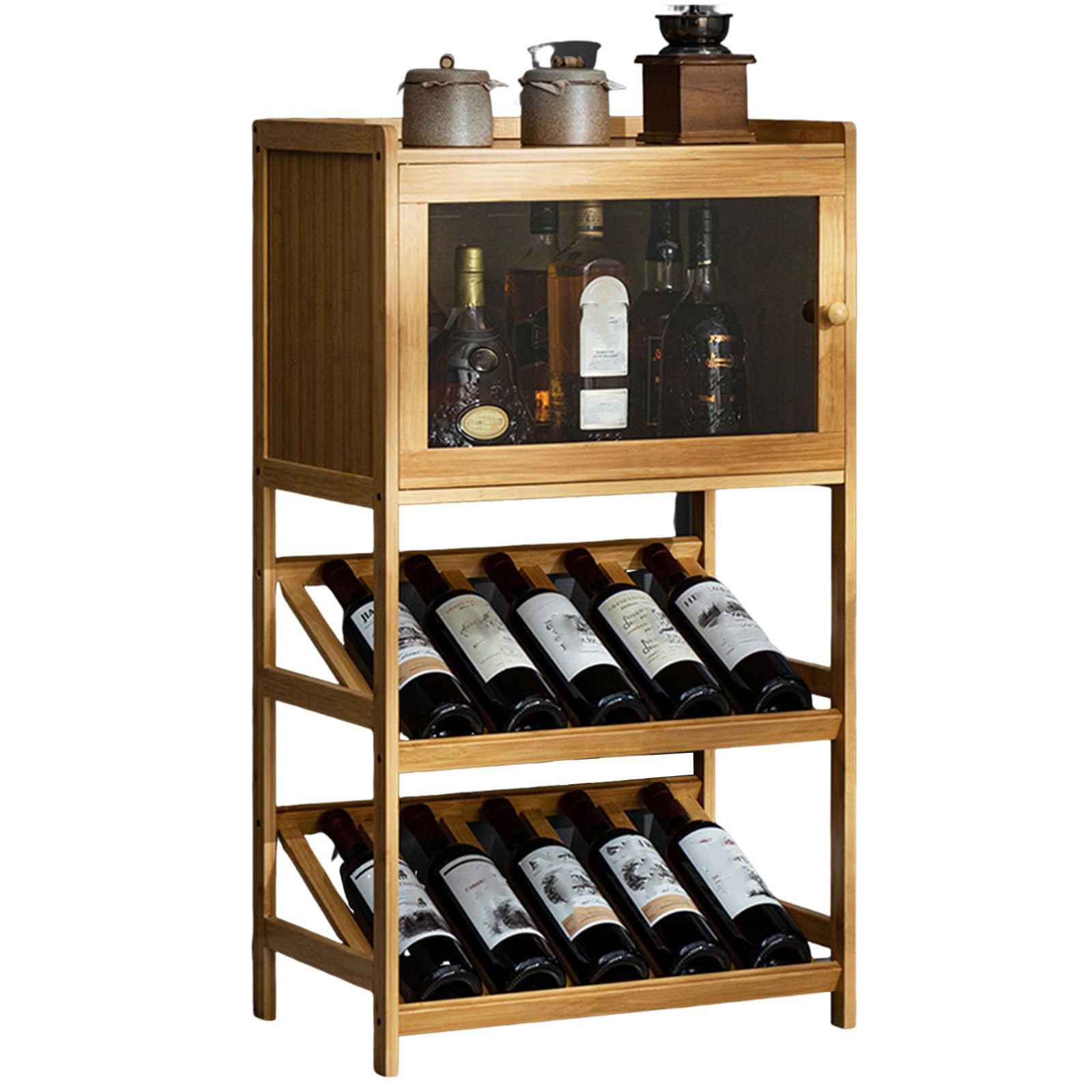 Cabinet de bar à vin raffiné pour salon | Meuble de rangement d'exception