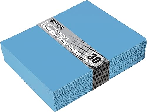 Better Office Products Hojas de espuma EVA azul claro, paquete de 30, 0.079 in de grosor, 9 x 12 pulgadas, color azul claro, para artes y