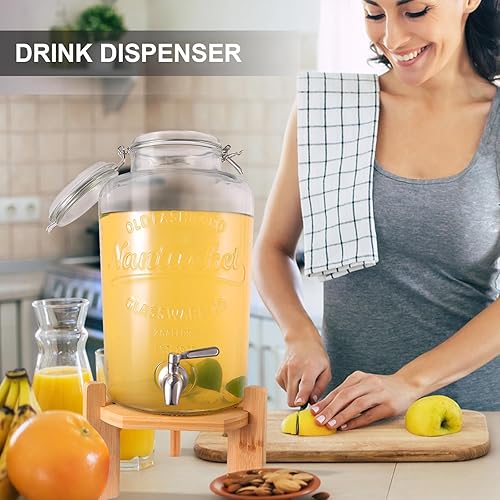 Miniatura 7 de Dispensador de bebidas, dispensador de bebidas de 2.1 galones con soporte, dispensadores de bebidas grandes para fiestas, dispensador de agua en