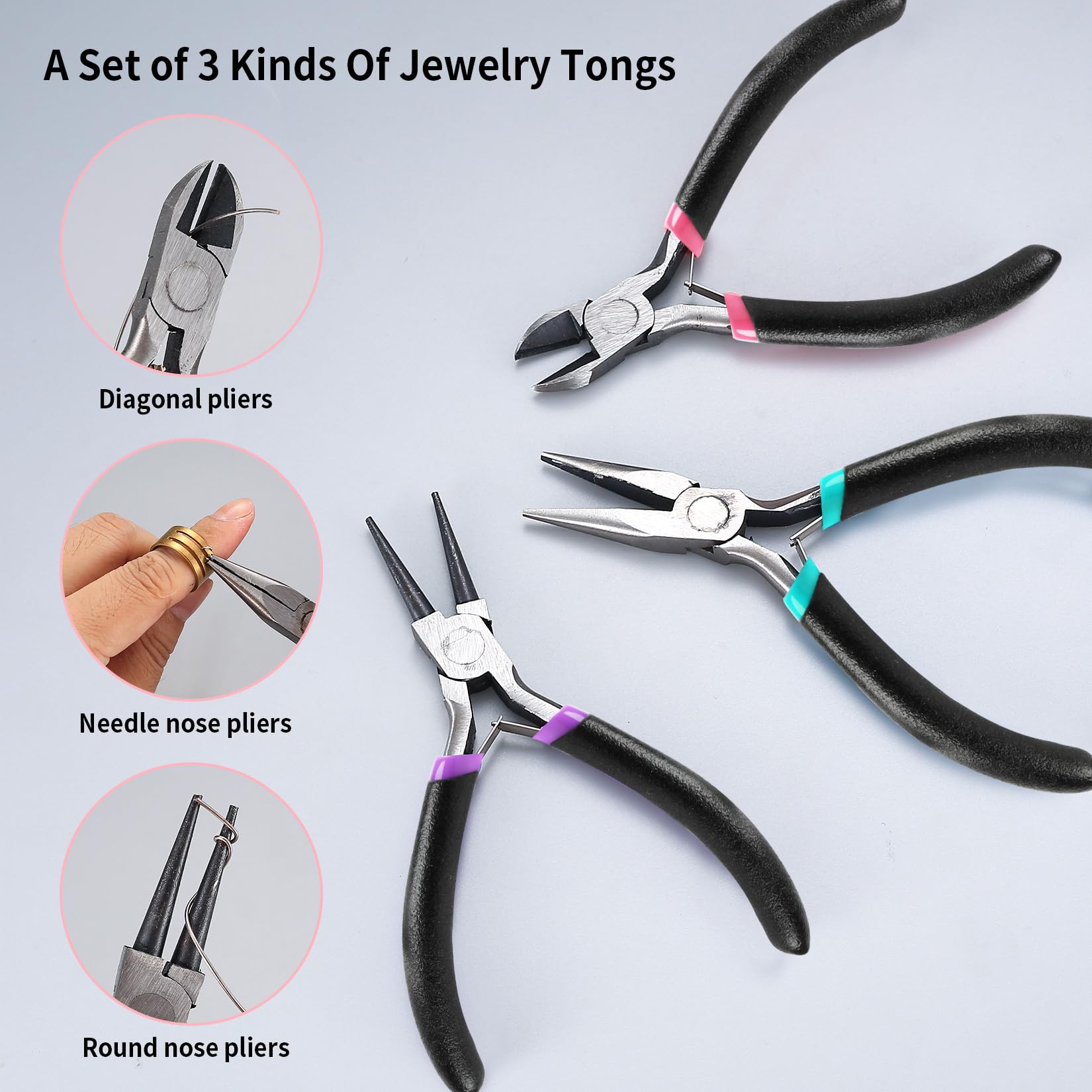 3 Pcs Jewellery Making Pliers - Image 4