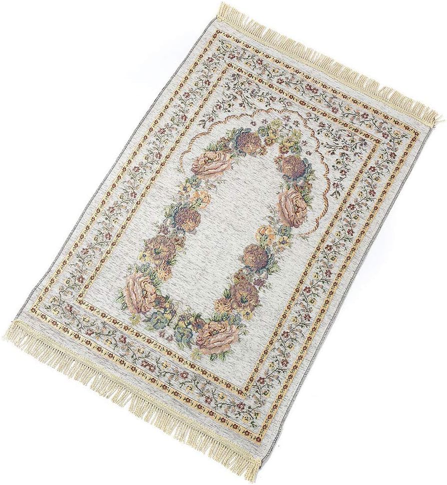 ZChun 70 x 110 cm Turkish Islamic Muslim Prayer Mat Vintage Coloured Floral Ramadan Eeid Gifts Decoration Carpet with Tassel Trim (BG1#)