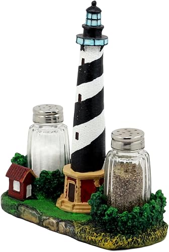 Miniatura 6 de Ebros Scenic Cape Hatteras Lighthouse - Salero y pimentero, figura de 8 pulgadas de alto, balizas costeras decorativas, accesorio de cocina