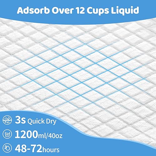 Miniatura 9 de Gimars Almohadillas de carbón para orina de perro extra grandes de 36 x 36 pulgadas, 7 capas gruesas y ultra absorbentes, almohadillas de