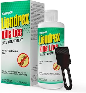 Lice Shampoo for Kids and Adults – Fine-Toothed Lice Comb Included; Kills Lice on Scalp and Body Hair; Removes Nits and Eggs; Effective Lice Treatment for All Hair Types | 4 Fl Oz | 1-Pack