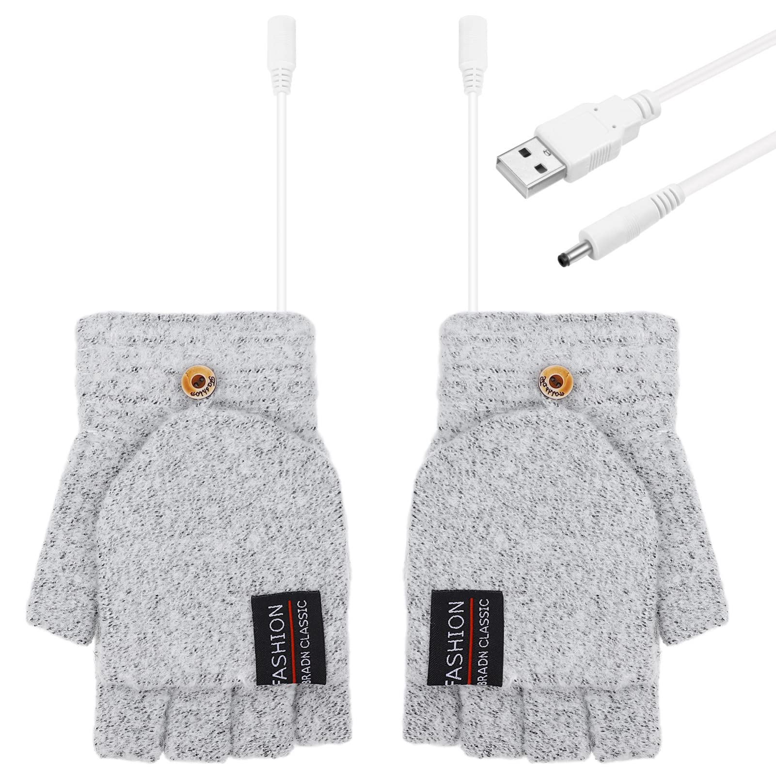 Podgrzewane rękawiczki USB: miękkie rękawiczki do pisania na drutach, zimowa rękawica grzewcza, ocieplane rękawiczki, pełne i półrękawice do podgrzewania dłoni 1 para/272/1010