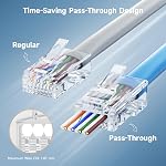 Cable Matters 100-Pack Chat 6 Passez par RJ45 Connecteurs (Cat 6 Fins / Cat6 Connecteur / RJ45 Plugs modulaires/Bougies Ethernet/Raccordement réseau) pour Solide ou Stranded UTP Ethernet Cable
