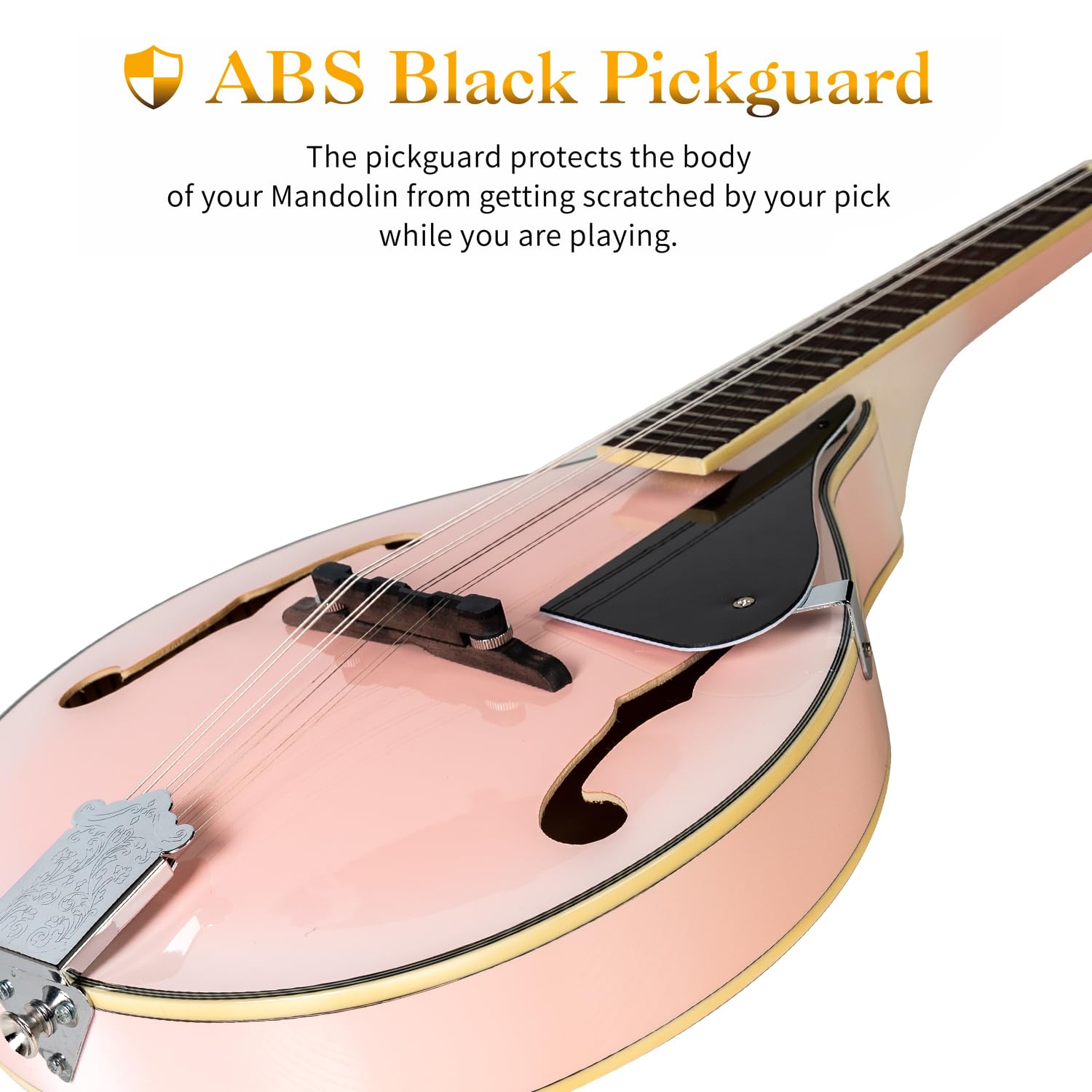 Mulucky A Style Mandolines Instrument, 8 cordes acoustiques avec kit débutant pour adultes et enfants, étui, accordeur, cordes, médiators – Rose