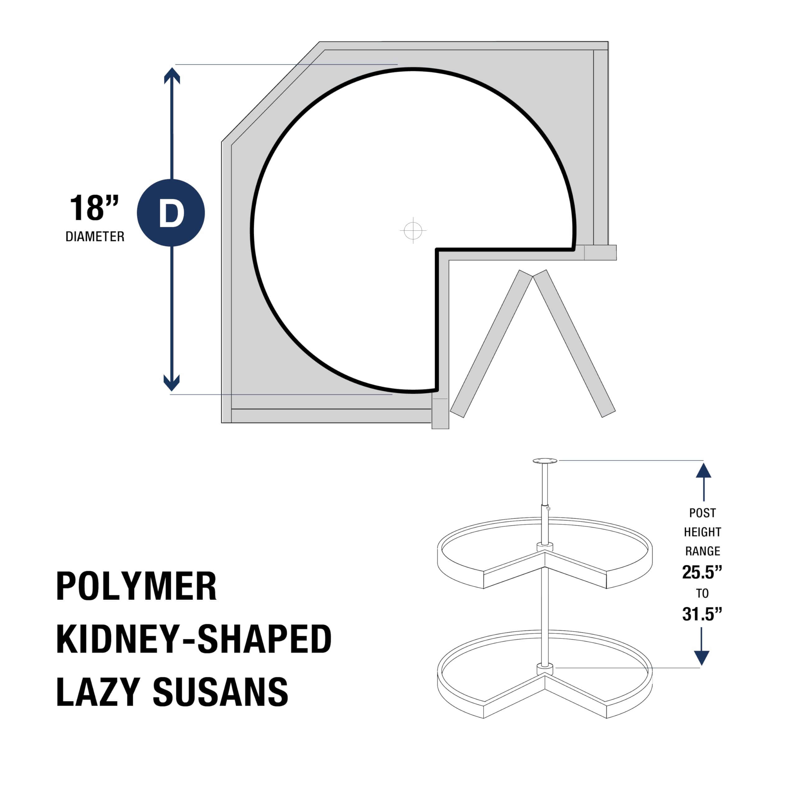 kearny susanⅡ Amazon.com - Knape & Vogt Plastic Lazy Susan Organizer, 2-Tier