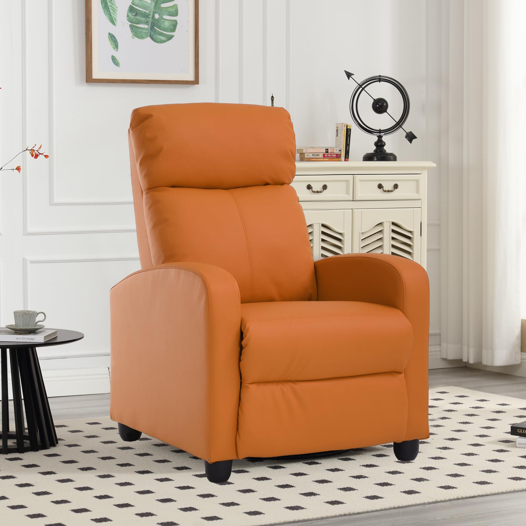 Leather Recliner Chair,Movie Theater Chairs,Single Sofa Chair Pu Leather with Footrest,Recliners Chairs for Adults,Lounge Chair Indoor Recliner Chair