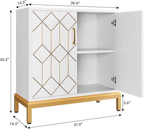 Miniatura 2 de GAOMON Accent - Armario de buffet con almacenamiento, armario de almacenamiento moderno con puertas y estantes para cocina, oficina, comedor, sala