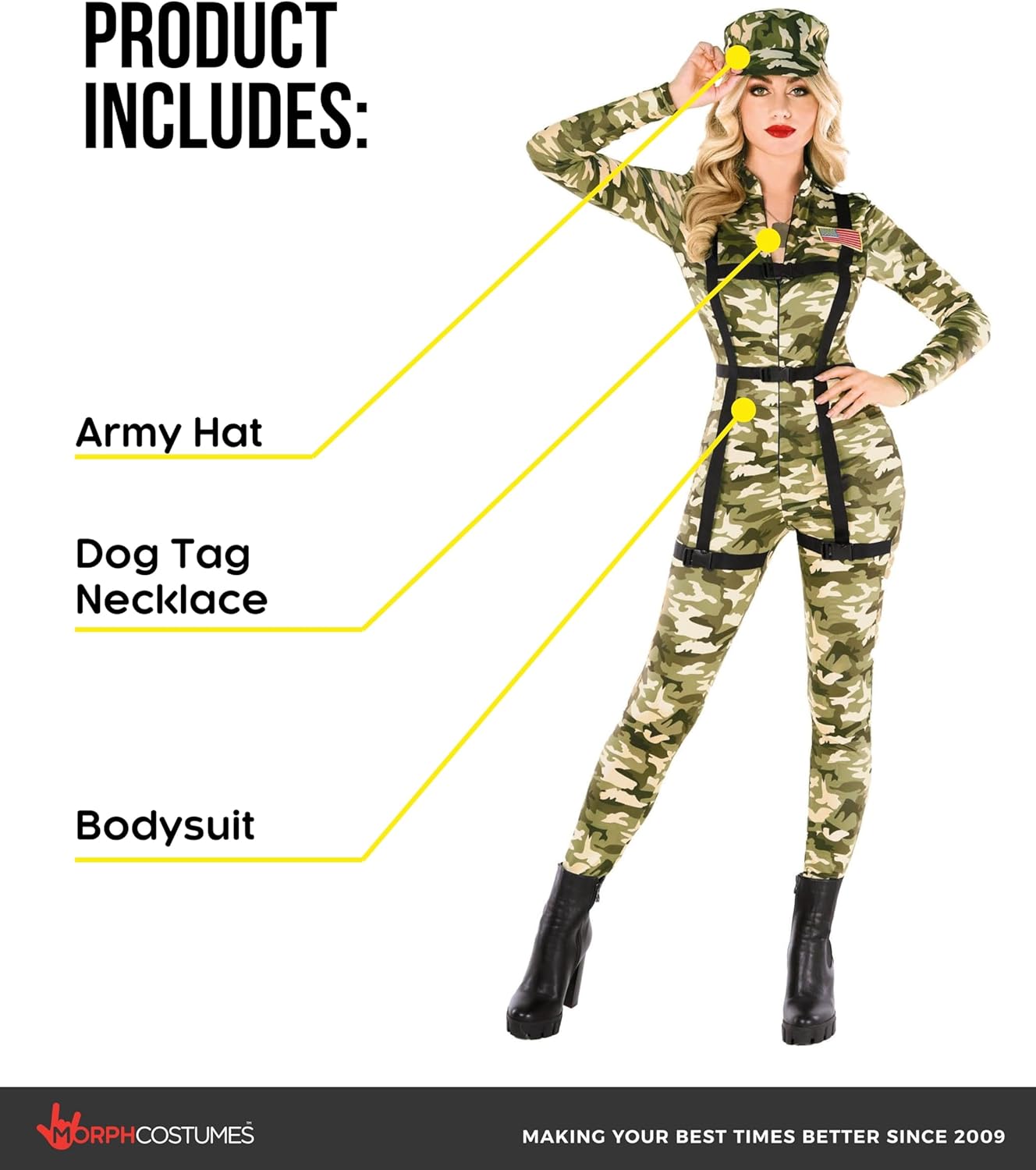 Morph Army Costume Women, Camo Womens Costume, Swat Halloween Costumes For Women, Womens Halloween Costumes - Image 2