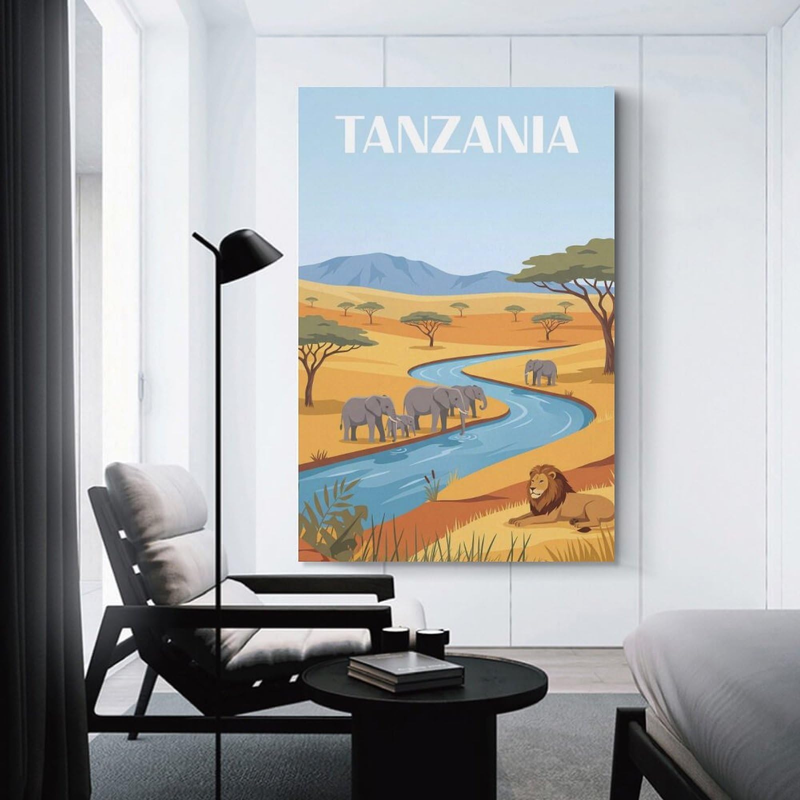 Junmoney Unframe-Style-15 Canvas Art Print Tanzania, 20X30inch(50X75cm), For New Homes, Bedrooms Or Workspaces, Thoughtful Wall Decor For Art Lovers