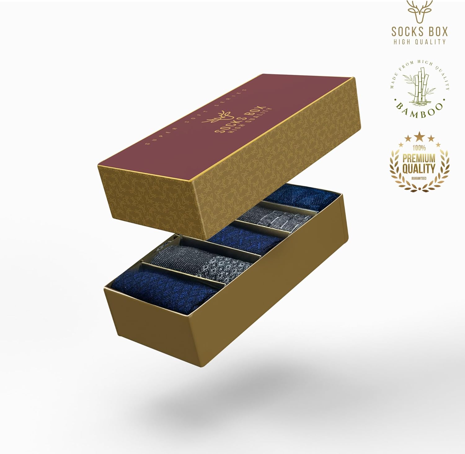 Mens Ankle Socks, Premium Quality Bamboo Viscose Ankle Socks, Patterned, Stylish, 5 Pairs, Gift Box, Size 8-14 - Image 6