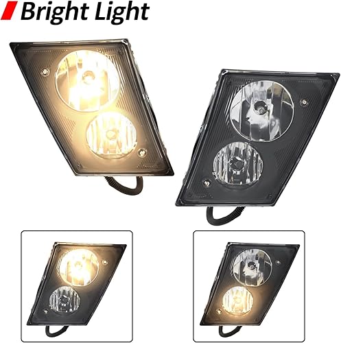 Miniatura 4 de Faro antiniebla compatible con Volvo VN VNL 630 670 730 780 2003-2017 Pares de lámparas halógenas de repuesto para camión, negro, lado izquierdo del