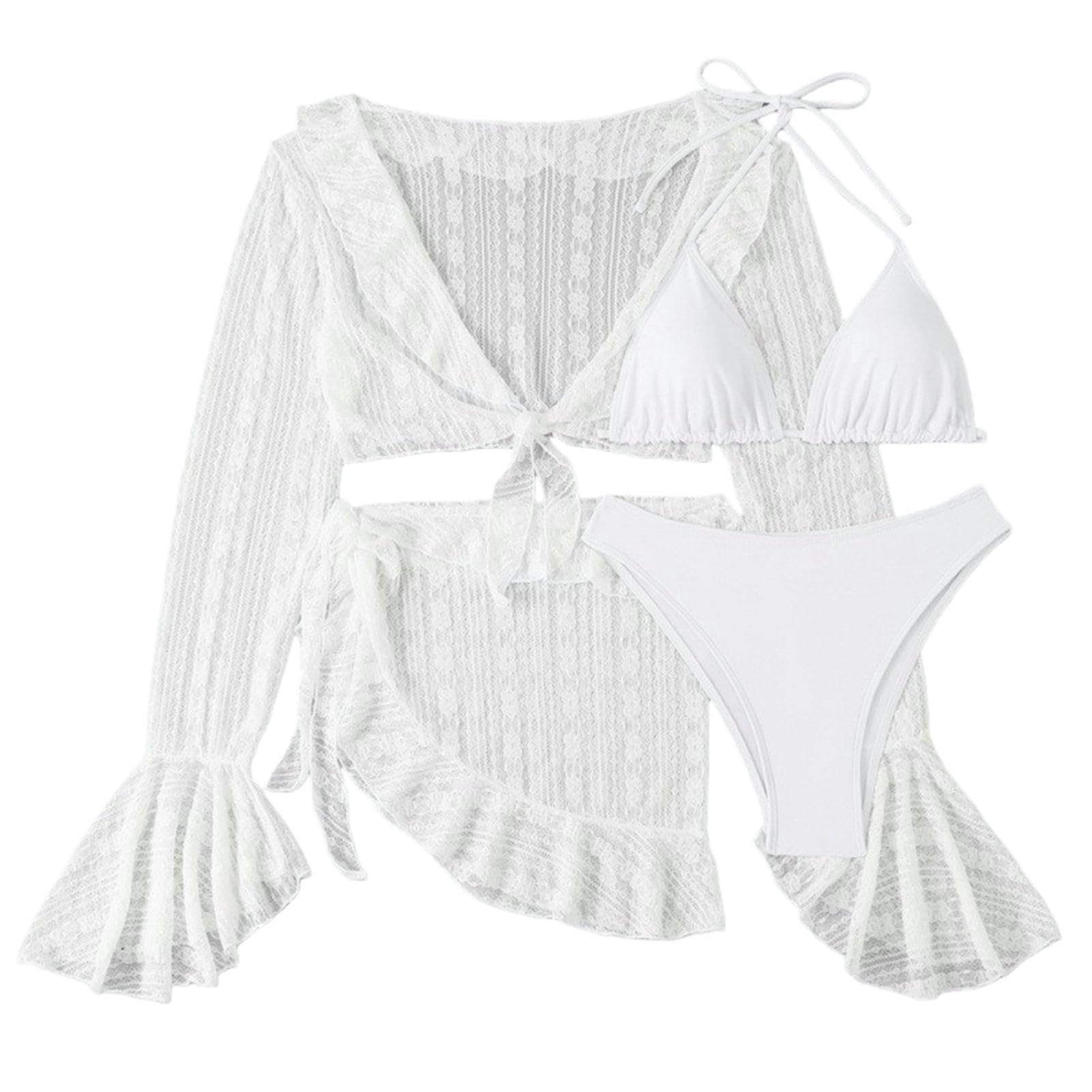 Maillot de Bain String Femme Push-up Ensemble Bikini Brésilien Vêtements Plage-Bleu-XL