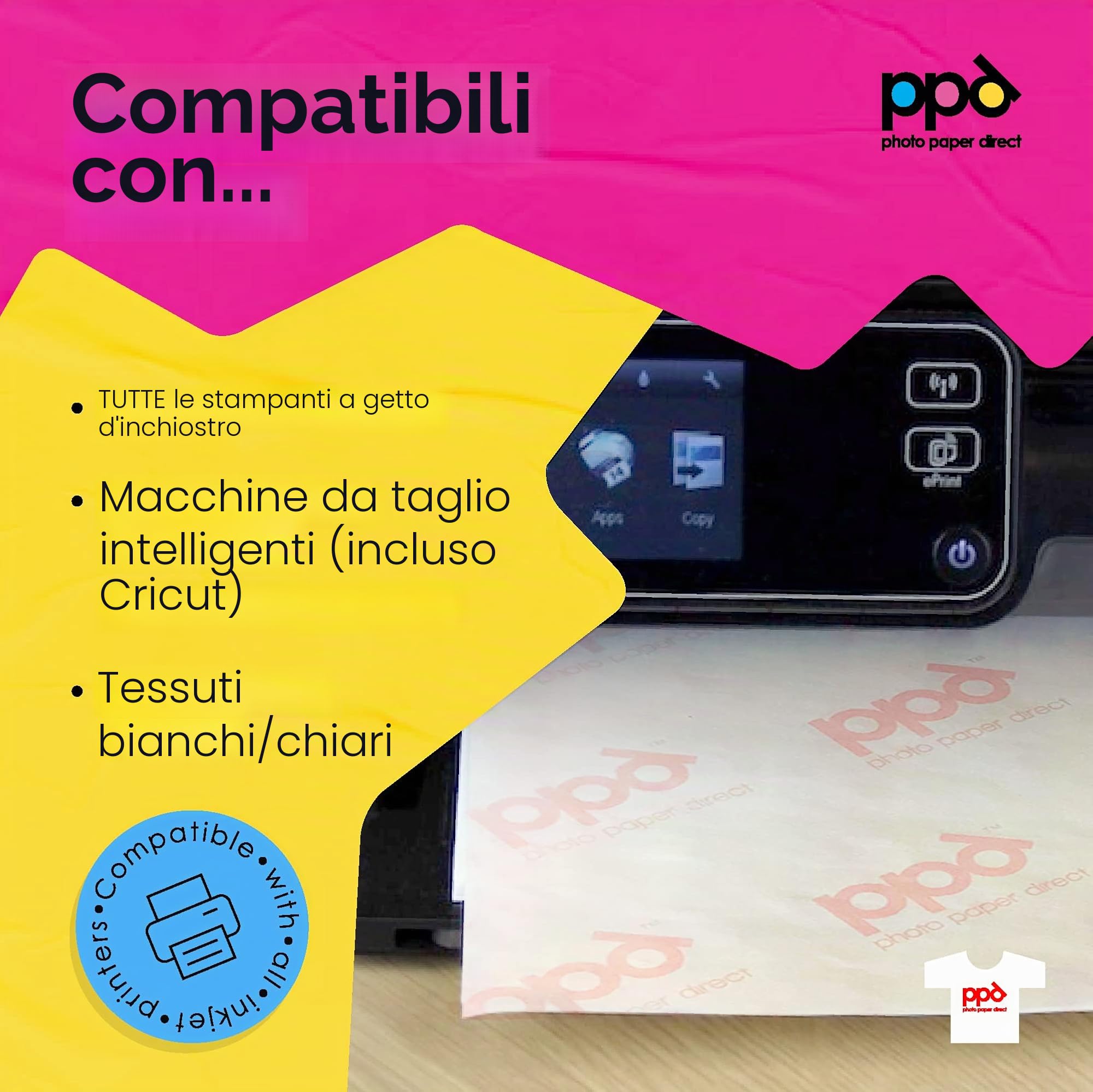 PPD A4 70 Fogli Di Carta Trasferibile Termoadesiva Inkjet - Chiari (50) E Scuri (20) - PPD-5-70