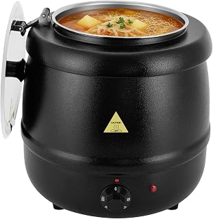 Suppentopf Elektrisch 10L I Suppenwärmer mit Edelstahlbehälter I Elektrischer Kochtopf für Gastronomie I Suppenkessel und Warmhaltetopf