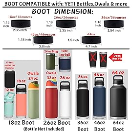 One MissionX Protective Silicone Boot for YETI 46oz 36oz 26oz 18/12oz, Owala 32oz 24oz Bottles & Yonder Water Bottles, Anti-Slip Bottom Sleeve Cover, BPA Free (Alpine Yellow, Fits 36 oz)