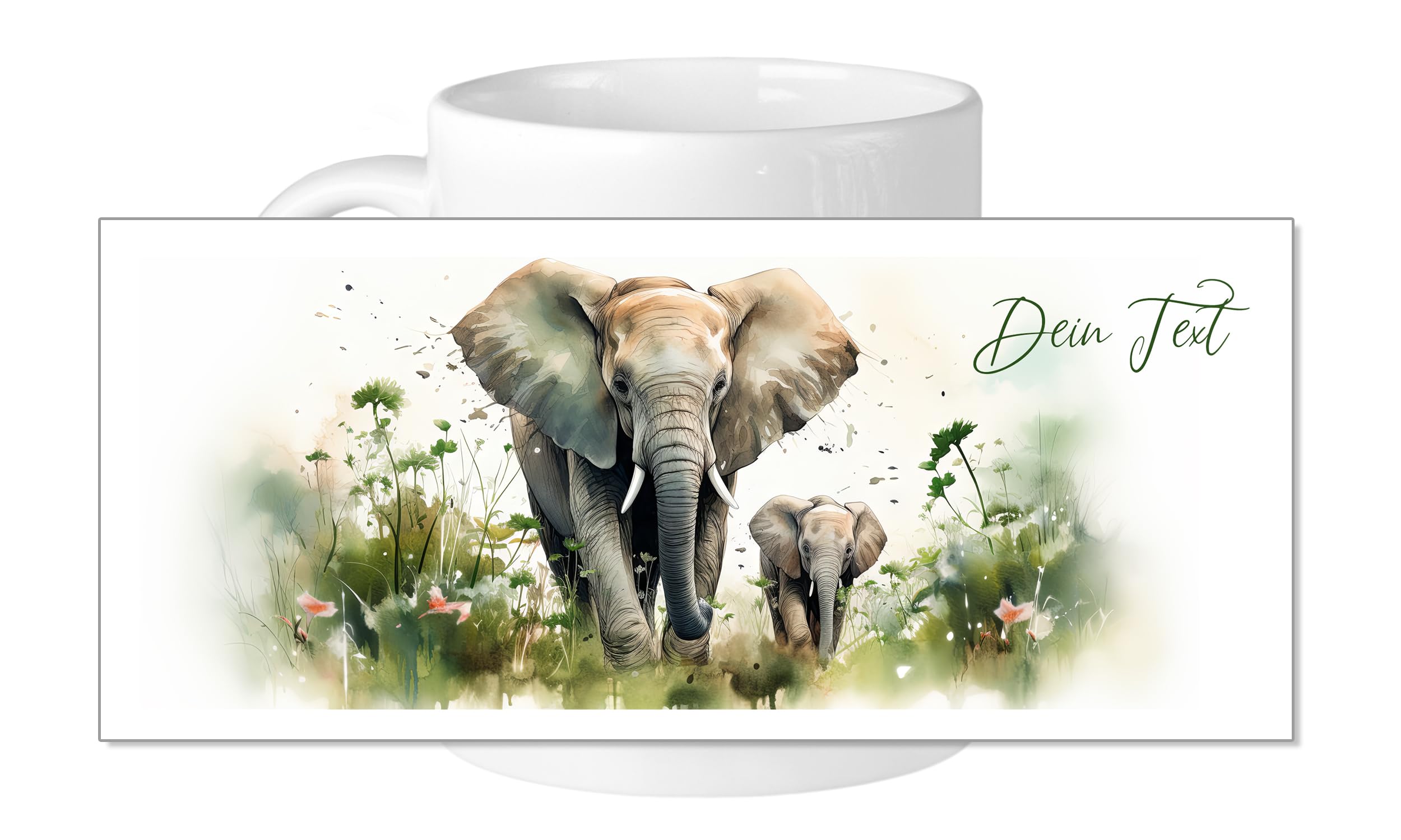 Personalisiert Elefant Tasse Mit Namen – 330 Ml Keramik, Geschenk Für Kinder & Erwachsene