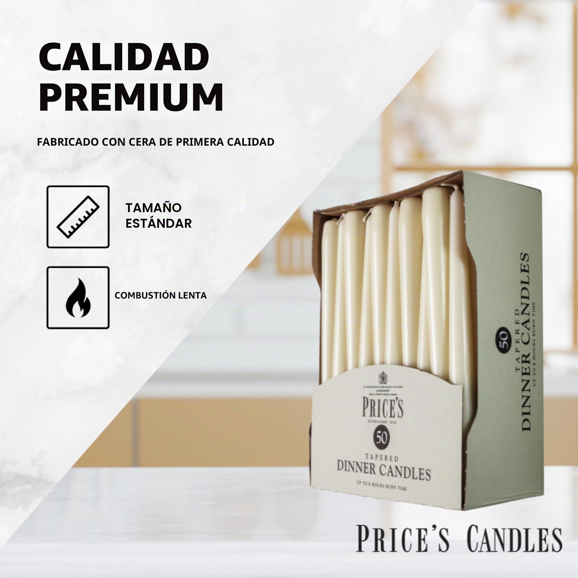 Price's Candles TDC005016 - Juego de Velas, Color Blanco