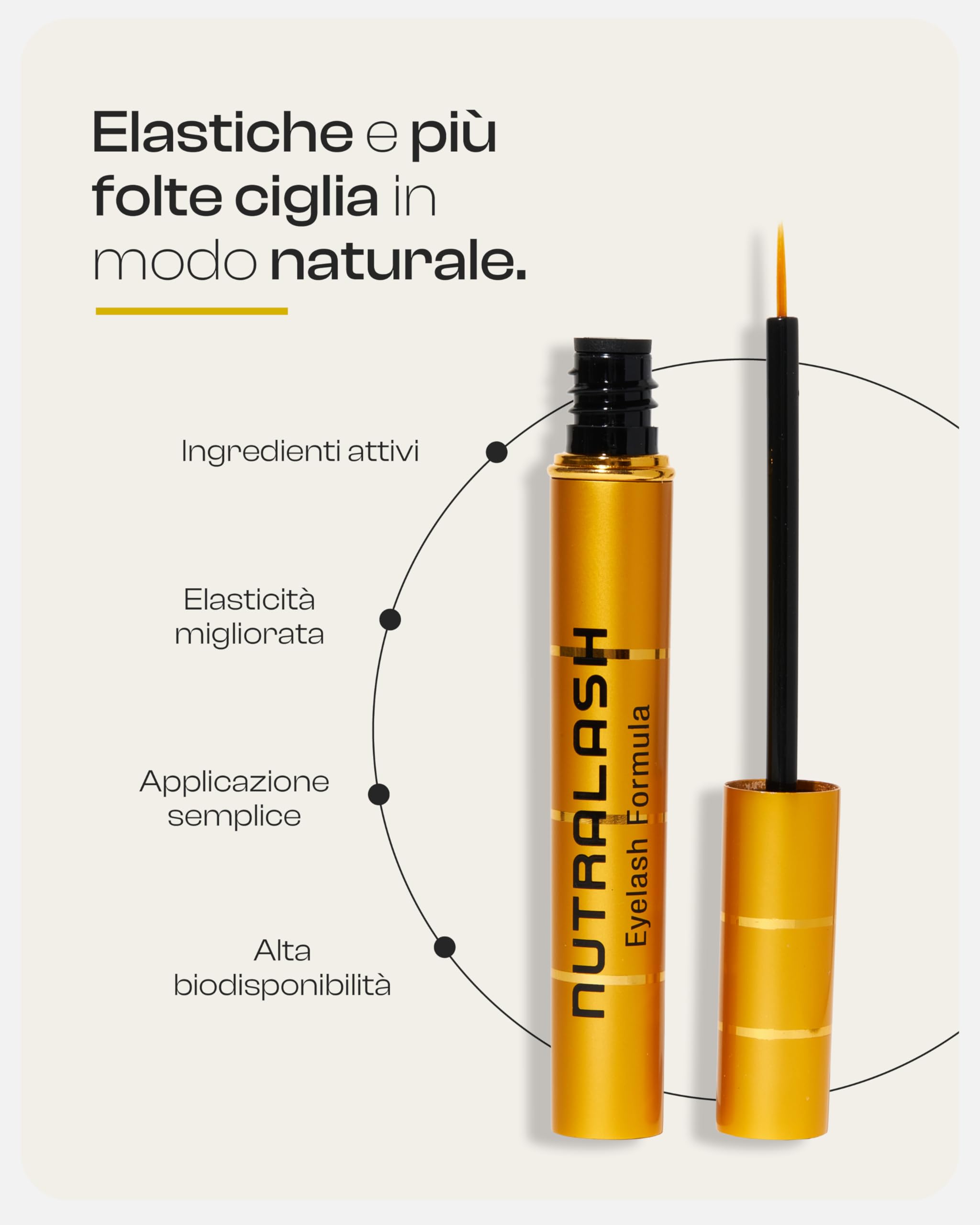 Nutralash ADVANCED Formula Ciglia - Siero per Ciglia Lunghe in Sole 4-6 Settimane I Eyelash Serum I Siero per la Crescita e l'Allungamento delle Ciglia I Prodotto in Germania I 3ml