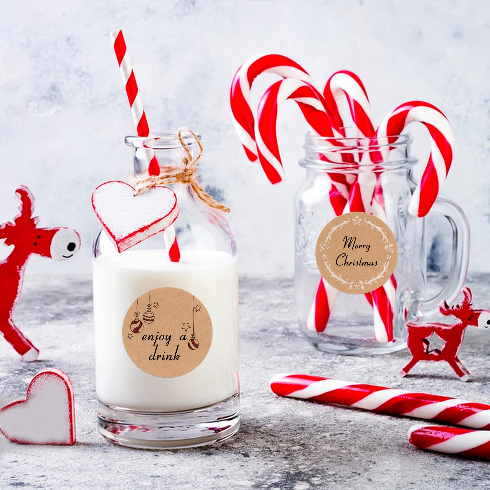 120 Stk 4cm Weihnachtsaufkleber Selbstklebend Aufkleber Weihnachten