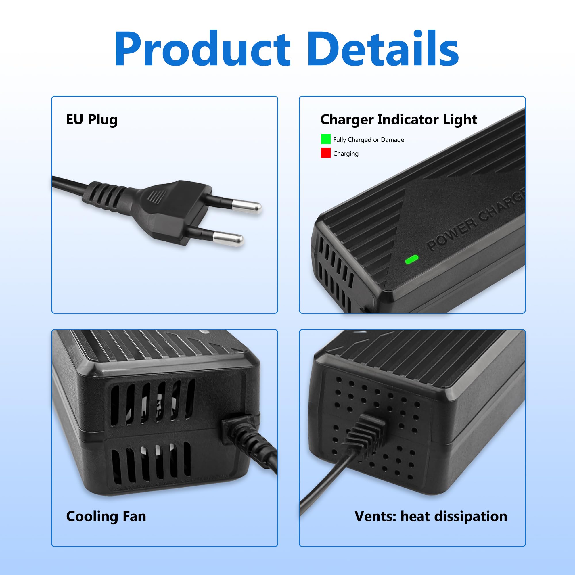 Cable adaptador de cargador de energía de 42V 2A para Xiaomi M365, Spin