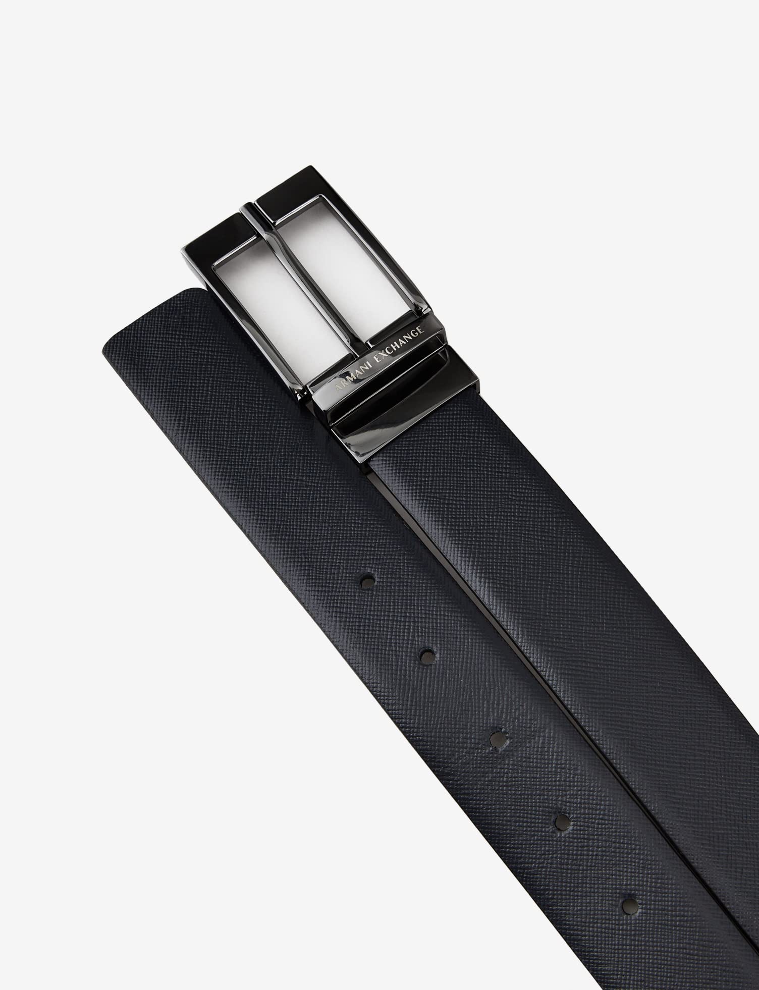 Armani Exchange Leather Belt with Plaque Cinturón para Hombre