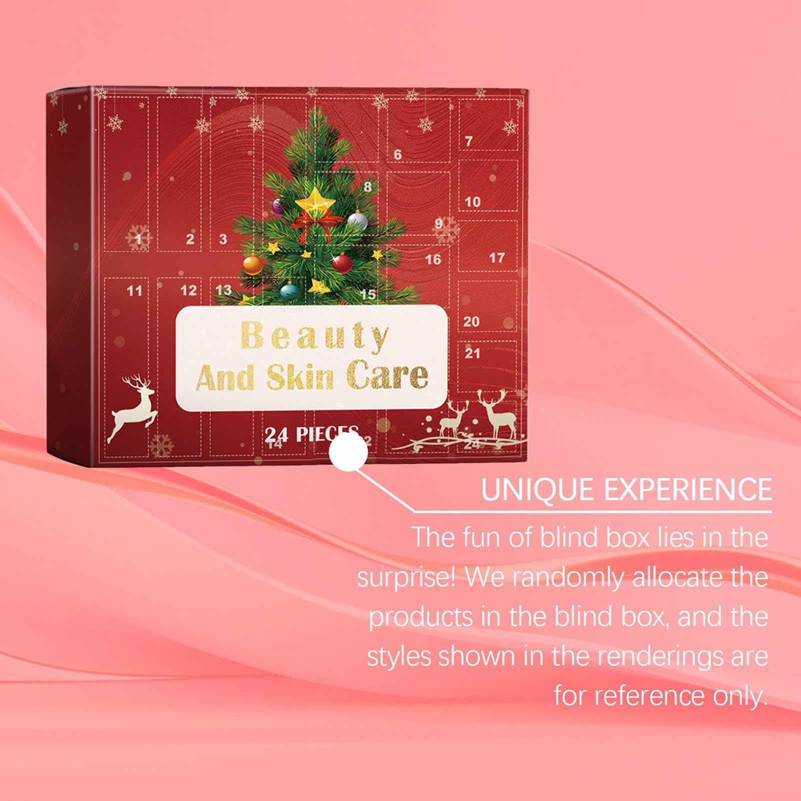 Beauty-Adventskalender 2025 Frauen Mädche, 24 Tage Weihnachts Countdown Kalender mit Feuchtigkeitsspendendem Kosmetik & Hautpflegesets für Gesichtspflege Adventskalender Überraschungsgeschenk