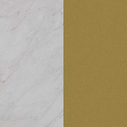 Miniatura 8 de Nathan James Haven Etagere - Estantería de mármol sintético de 5 estantes en acabado de mármol blanco y marco de metal dorado con parte superior de