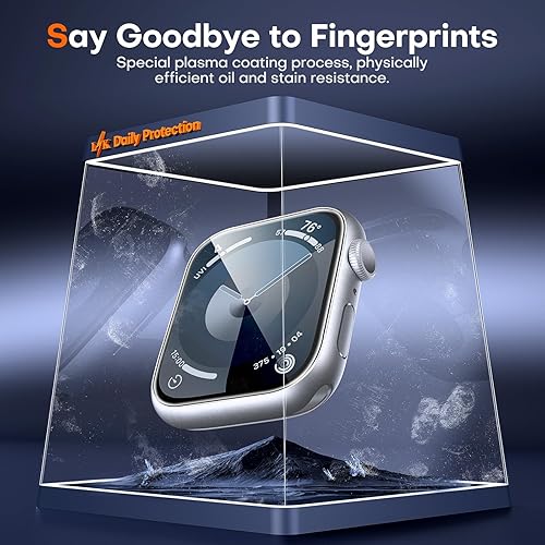 Miniatura 5 de L - K 8 piezas Diseñado para Apple Watch Series 87 de 1.772in, protector de pantalla de poliuretano termoplástico antiarañazos Autocuración Nueva